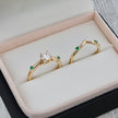 Bague ensemble D'alliance Émeraude et Diamant 0,5 ct