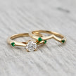 Bague ensemble D'alliance Émeraude et Diamant 0,5 ct