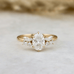Bague Fancy or 14K -18K ou platine et diamants