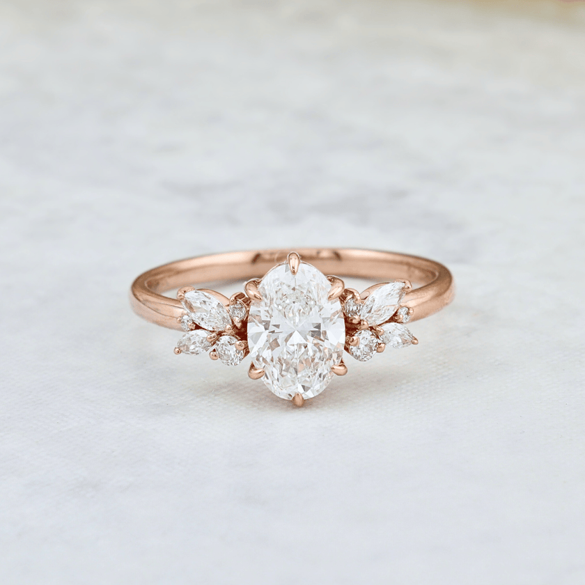 Bague Fancy or 14K -18K ou platine et diamants