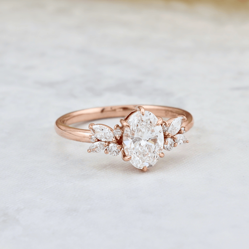 Bague Fancy or 14K -18K ou platine et diamants