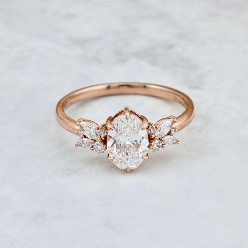 Bague Fancy or 14K -18K ou platine et diamants