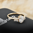 Bague Fancy or 14K -18K ou platine et diamants
