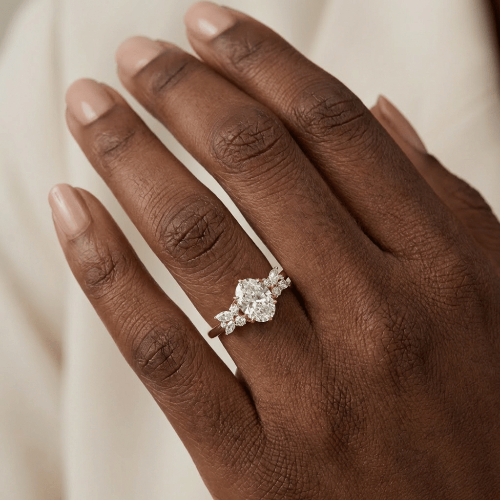 Bague Fancy or 14K -18K ou platine et diamants