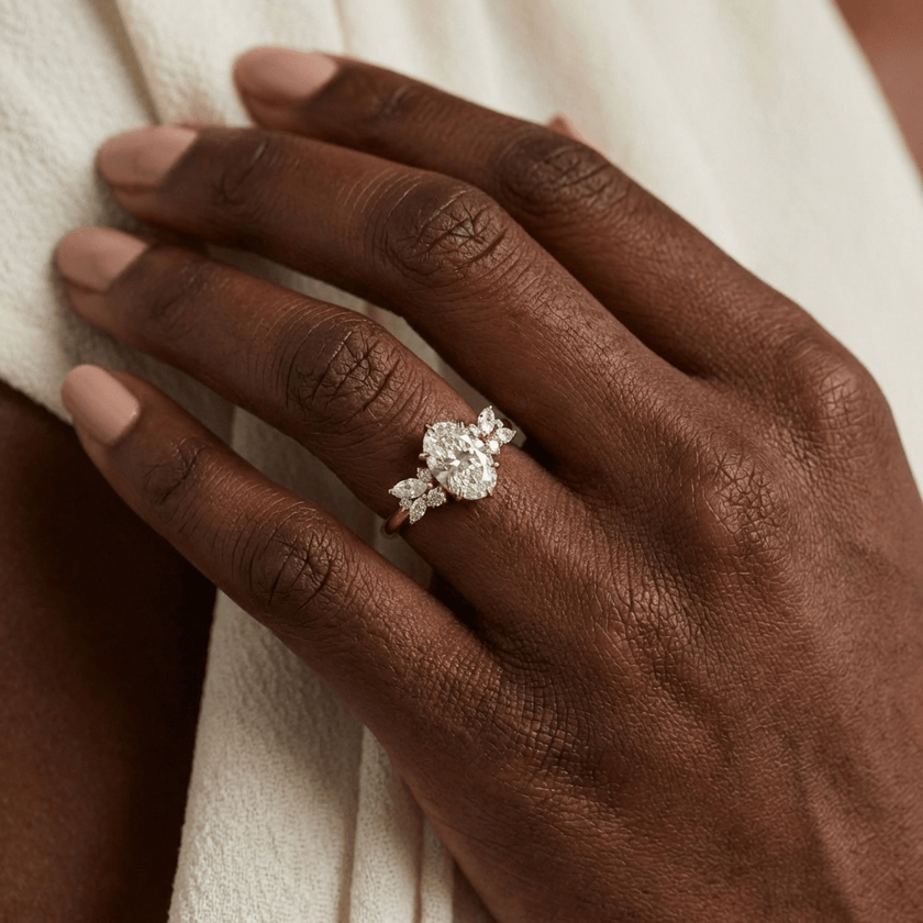 Bague Fancy or 14K -18K ou platine et diamants