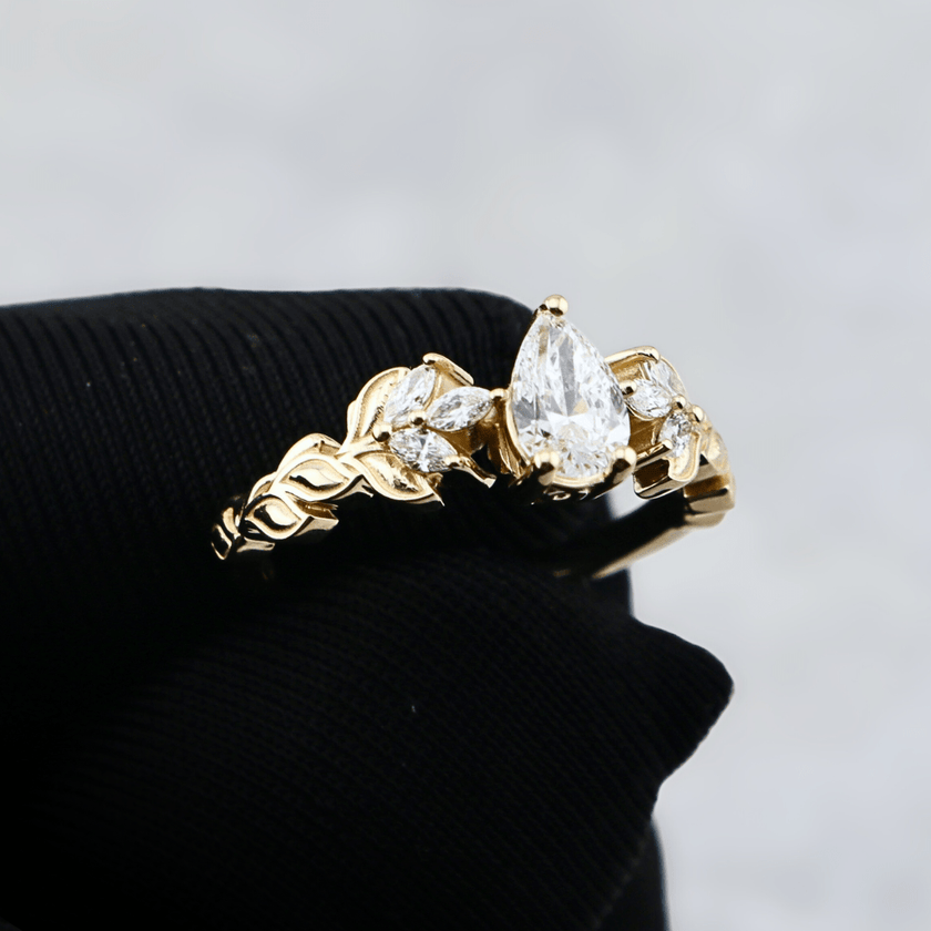 Bague Florale en or 14K -18K ou platine et diamants
