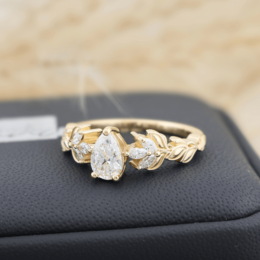 Bague Florale en or 14K -18K ou platine et diamants