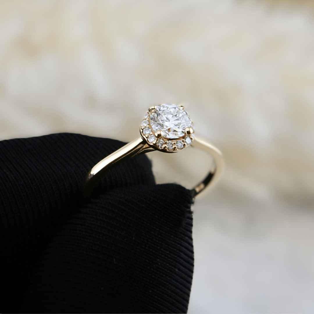 Bague Halo Classique en or 14K - 18K et diamants 0,6 ctw