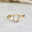 Bague Halo Oval en or 14K - 18K ou platine et diamants 0,6 ctw