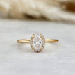 Bague Halo Oval en or 14K - 18K ou platine et diamants 0,6 ctw