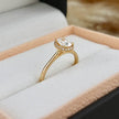 Bague Halo Oval en or 14K - 18K ou platine et diamants 0,6 ctw
