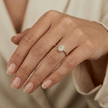 Bague Halo Oval en or 14K - 18K ou platine et diamants 0,6 ctw