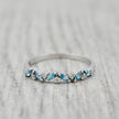 Bague semi-éternité Marquise diamants et aigues-marines