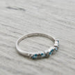 Bague semi-éternité Marquise diamants et aigues-marines