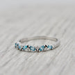 Bague semi-éternité Marquise diamants et aigues-marines