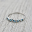 Bague semi-éternité Marquise diamants et aigues-marines