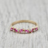 Bague semi-éternité Marquise en or 14K - 18K, diamants et saphirs