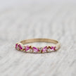 Bague semi-éternité Marquise en or 14K - 18K, diamants et saphirs