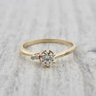 Bague solitaire en or 10K ou argent sterling et moissanites