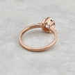 Bague solitaire Martelée Hexagone en or 14K -18K, rubis et moissanite 2ct