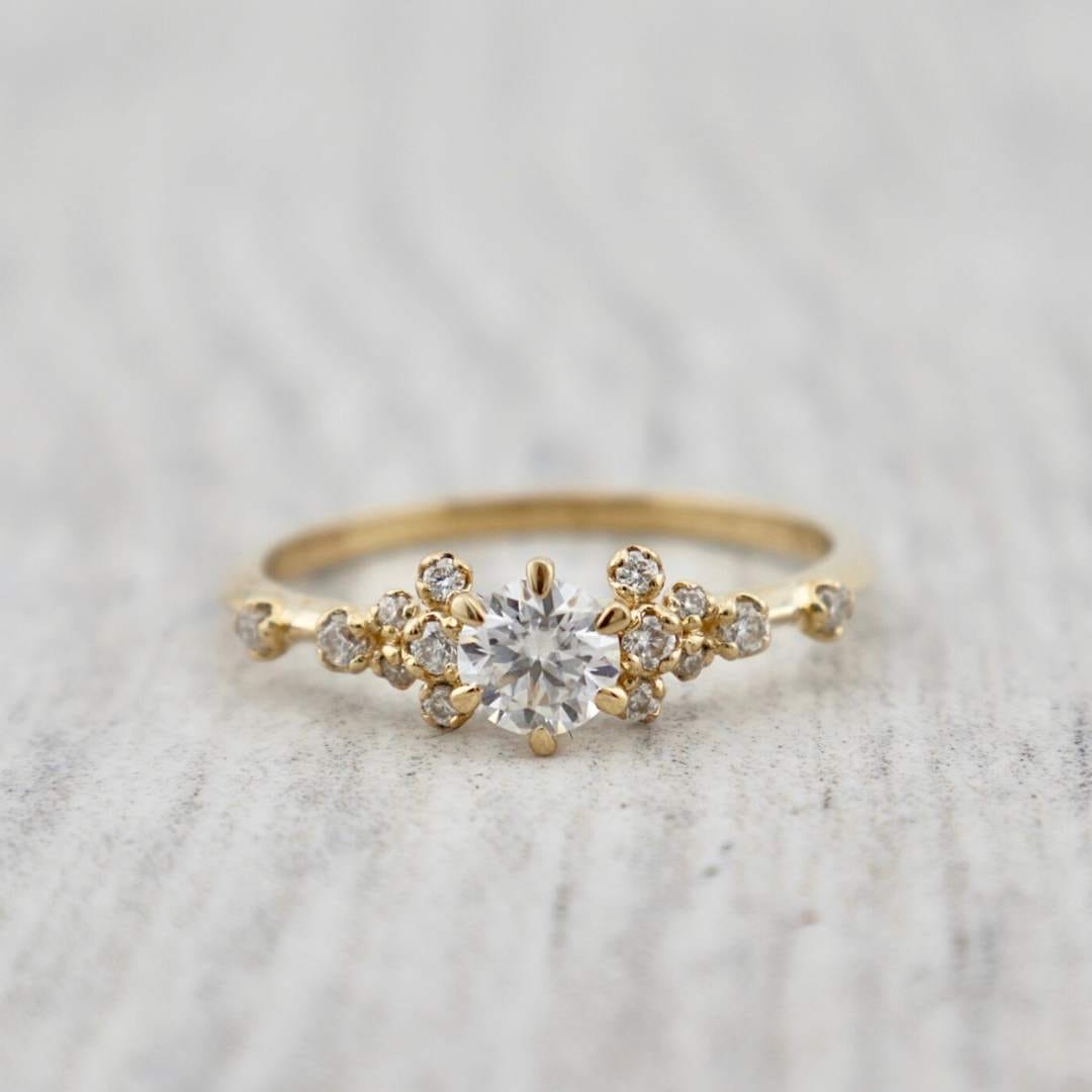 Bague solitaire Nuage - Moissanites