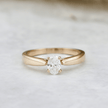 Bague solitaire Oval en or 14K - 18K ou platine et diamant 0,5 ct