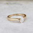 Bague solitaire Oval en or 14K - 18K ou platine et diamant 0,5 ct