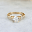 Bague solitaire Pavé en or 14K - 18K ou platine et diamant 1 ct