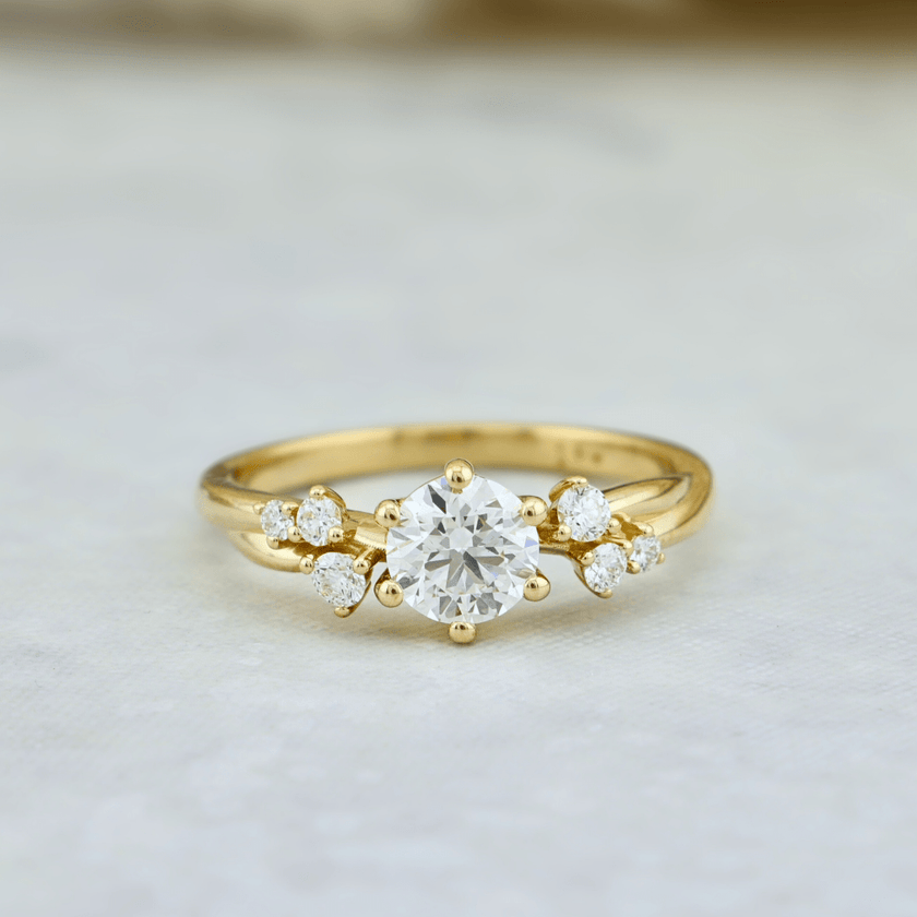 Bague solitaire Torsade en or 14K - 18K ou platine et diamant 0,55 ct
