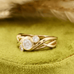Bague Torsade en or 14K - 18K ou platine et diamants