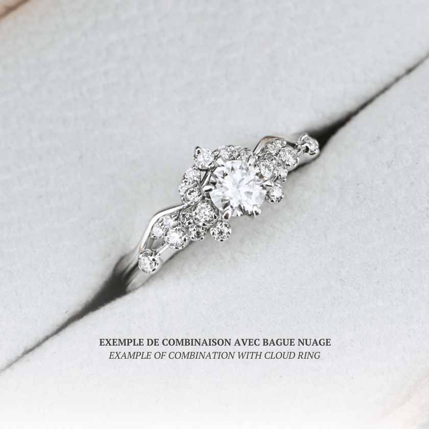 Bague Vague en or 10K ou argent sterling et moissanites