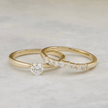 Bagues Ensemble d'alliances Classique en or 14K - 18K ou platine et diamants