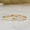 Bagues Ensemble d'alliances Classique en or 14K - 18K ou platine et diamants