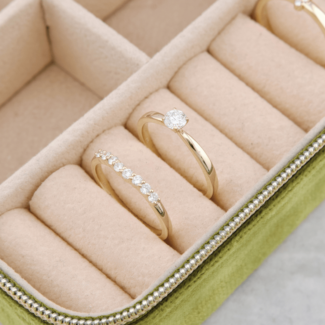 Bagues Ensemble d'alliances Classique en or 14K - 18K ou platine et diamants