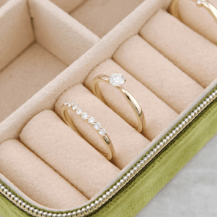 Bagues Ensemble d'alliances Classique en or 14K - 18K ou platine et diamants
