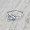 Bagues Princesse en or 14K - 18K, aigue-marine et diamants