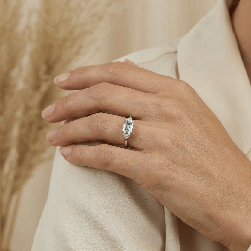 Bagues Prisme en or 14K, aigue-marine et diamants
