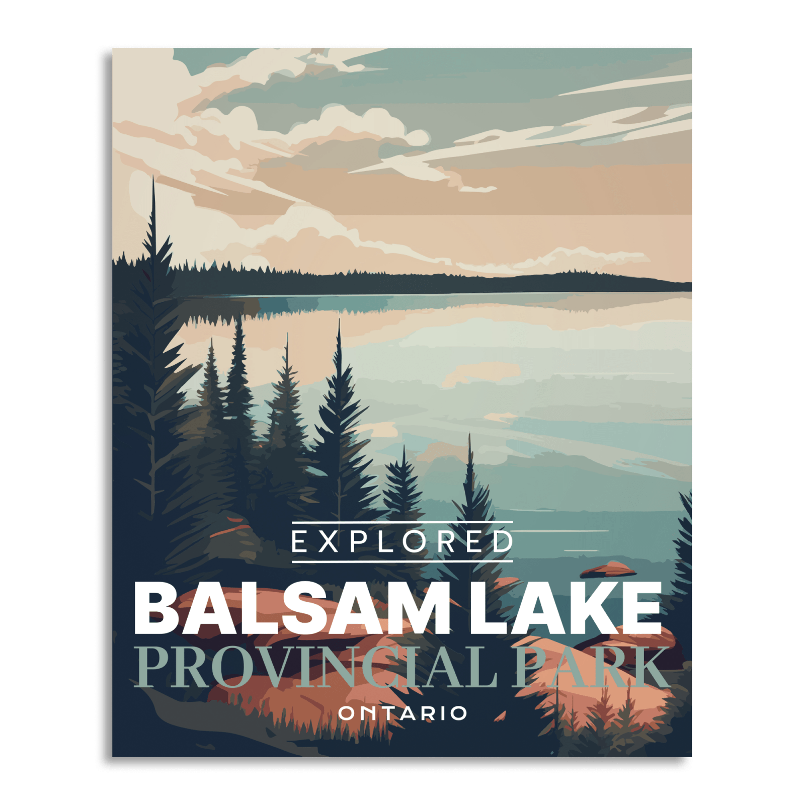 Balsam Lake Provincial Park 'Explored' Poster, Canada Parks