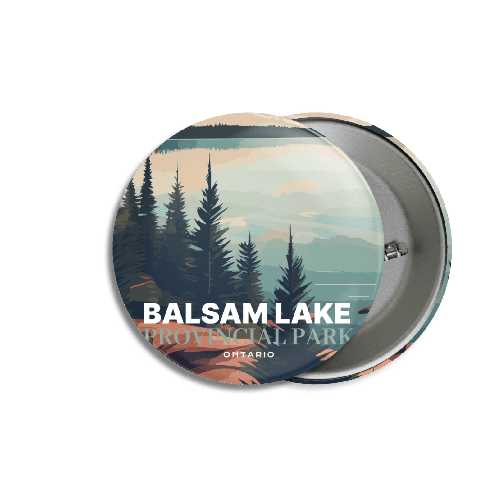 Balsam Lake Provincial Park of Ontario Pinback Button, Canada Parks