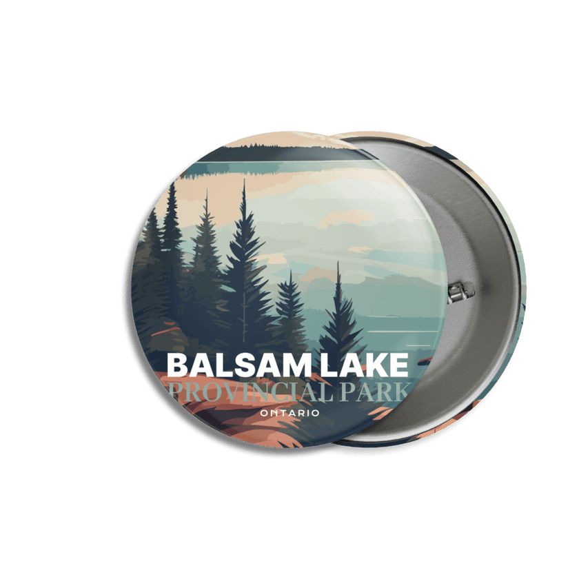 Balsam Lake Provincial Park of Ontario Pinback Button, Canada Parks