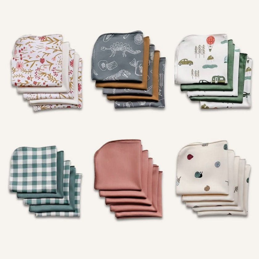 Bamboo Baby Washcloths (Pack Of 5) | Blue Checkers
