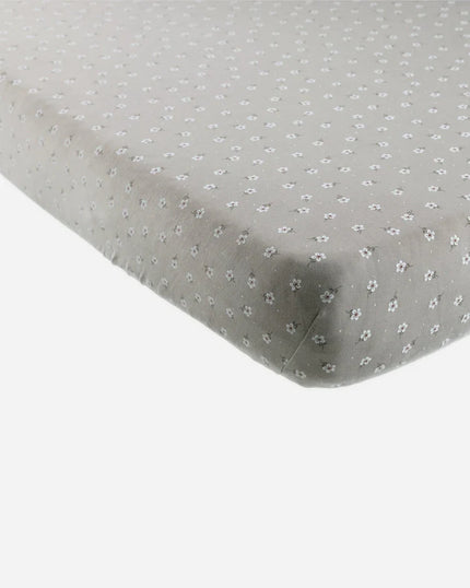 Bamboo Crib Sheet | Blue Ditsy | Quincy Mae