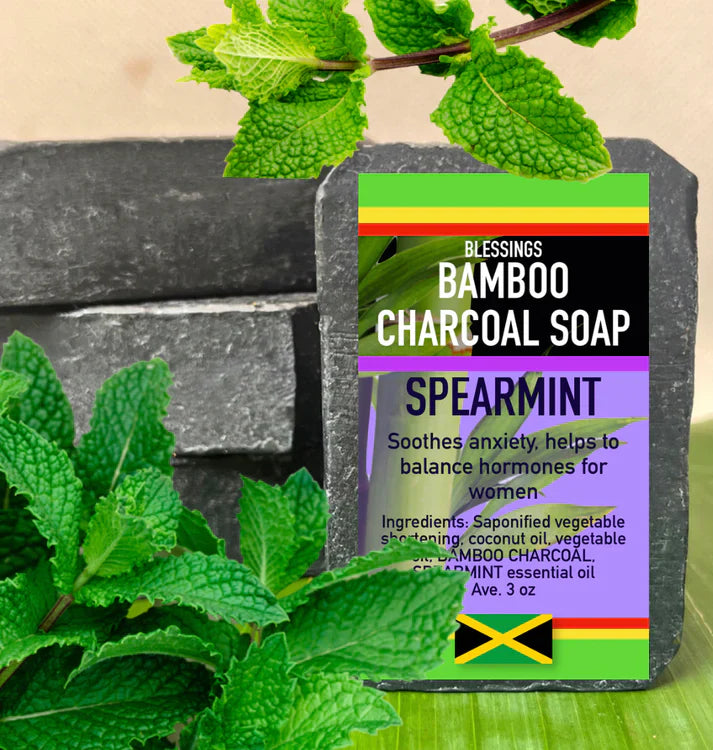 ALL NATURAL BAMBOO CHARCOAL ROYAL SPEARMINT FACE & BODY BAR
