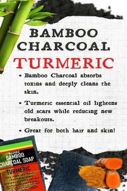 ALL NATURAL BAMBOO CHARCOAL TURMERIC FACE & BODY BAR