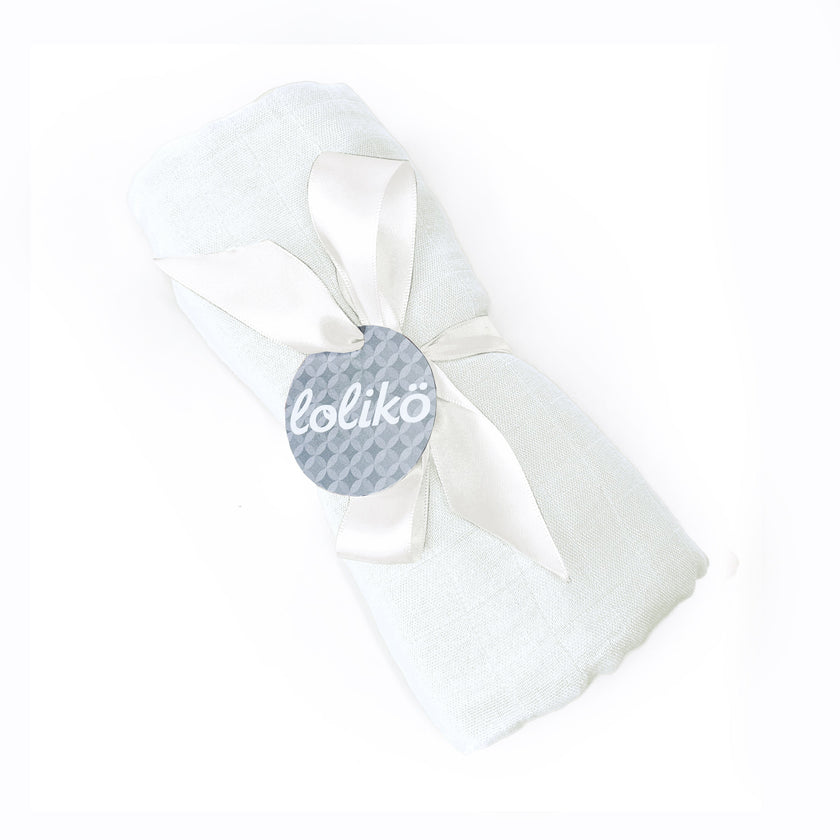 Mousseline en bambou pour bébé blanche