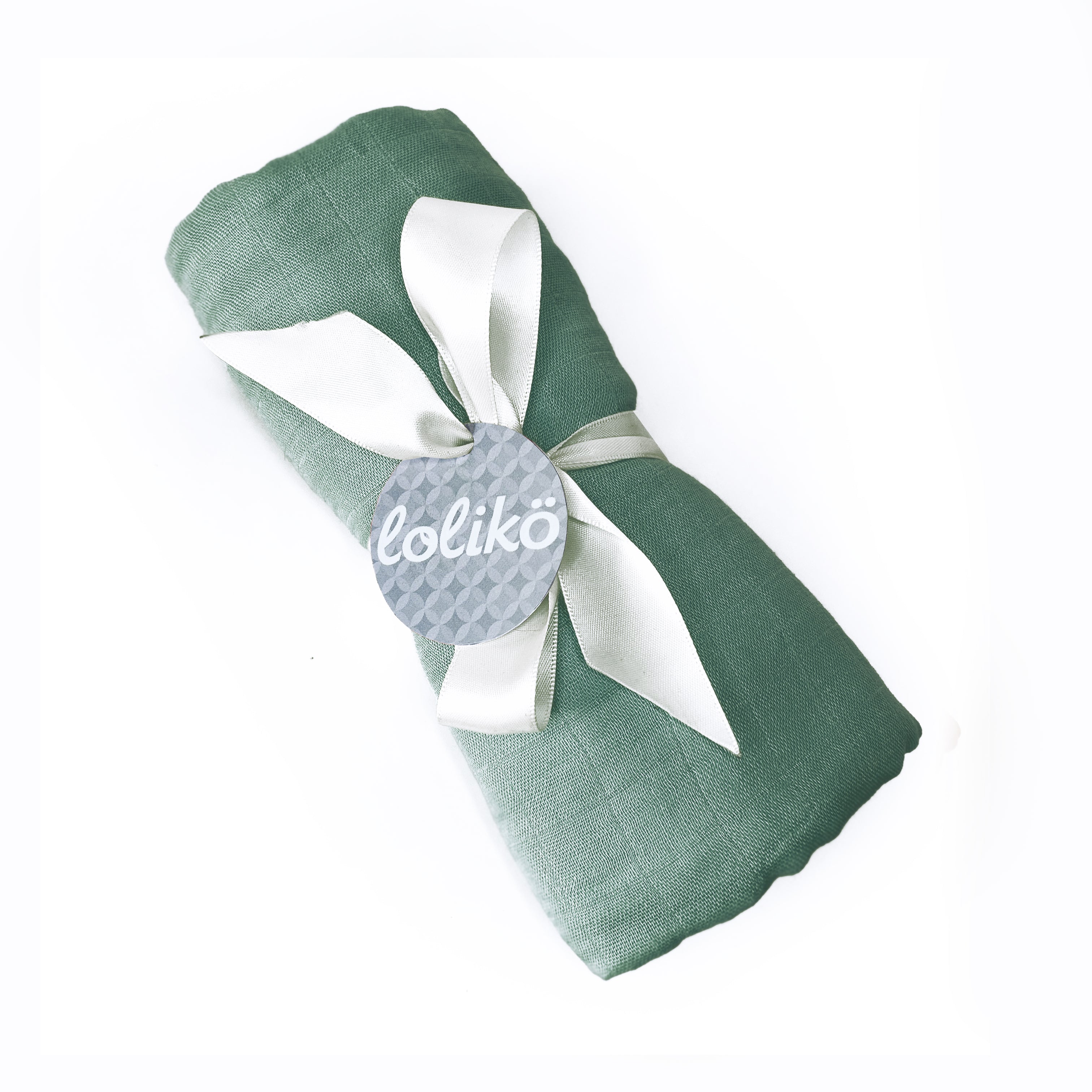 Mousseline en bambou pour bébé vert mousse