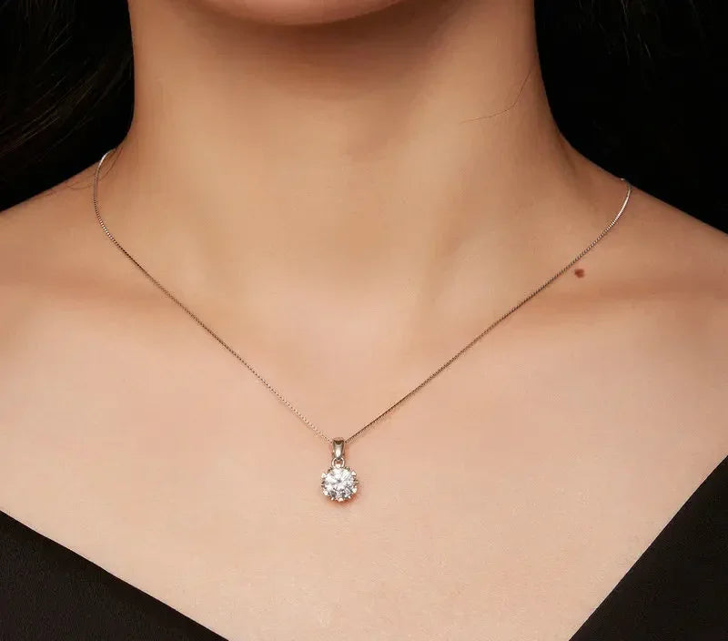 Stellar Shine 1ct Moissanite Sterling Silver Pendant Necklace