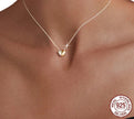 Gold Plated Heart Pendant Necklace For Women - 925 Sterling Silver Couple Heart Jewelry