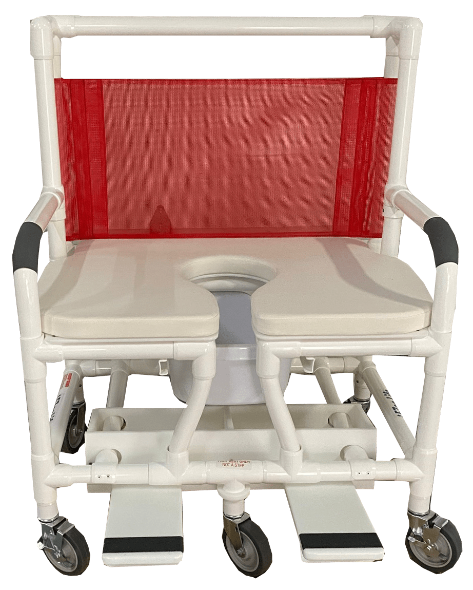 Bariatric Soft Seat Shower Commode with Footrest (600 Series) - 600 lb Capacity for Canadian Healthcare