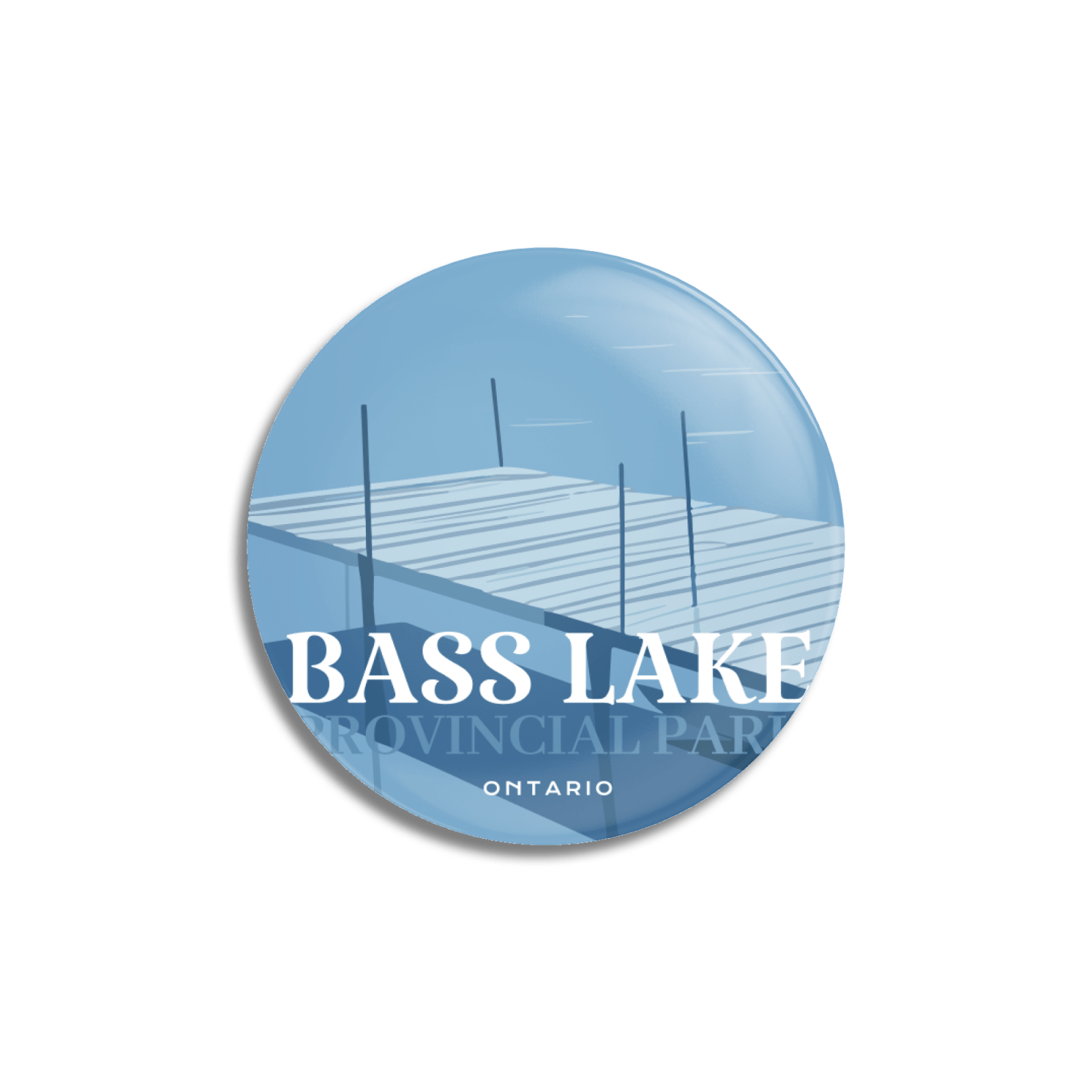 Bass Lake Provincial Park of Ontario Pinback Button, Canada Parks